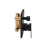 Душова система універсальна Qtap Aquarius прихованого монтажу на два споживача QTAQA64103NGB Black Matt, фото 4