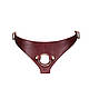 Шкіряні трусики для страпона Liebe Seele Wine Red Strap on Harness, універсальний розмір, фото 2