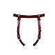 Шкіряні трусики для страпона Liebe Seele Wine Red Strap on Harness, універсальний розмір, фото 4