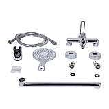 Змішувач для ванни Qtap Taurus з довгим поворотним виливом (з душовим гарнітуром) QTTAU260CRM45663 Chrome, фото 9