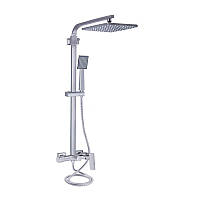 Душова система для кабіни Qtap Capricorn на три споживача (з виливом) 53103KNC Chrome