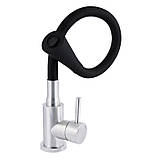 Змішувач для кухні Lidz Aria 015F31 з гнучким виливом (k35) LDARI015F31BNK31872 Black / Nickel, фото 3