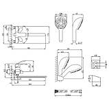 Змішувач для ванни Lidz Anny 005 з поворотним виливом (з душовим гарнітуром) (k40) LDANN005CRM35120 Chrome, фото 2