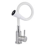 Змішувач для кухні Lidz Aria 015F31 з гнучким виливом (k35) LDARI015F31WNK36981 White / Nickel, фото 3