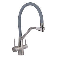Змішувач для кухні Lidz Aria 020F3 з гнучким виливом з підключенням для питної води (k35) LDARI020F3GNK39211
