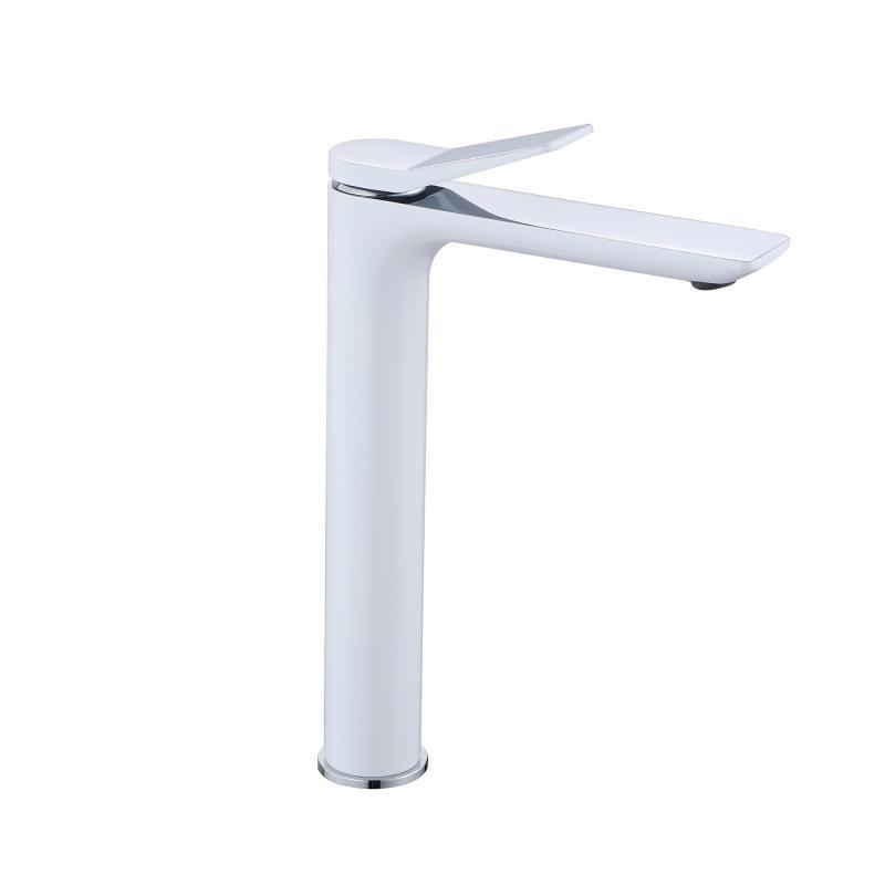 Змішувач для раковини Qtap Presto високий QTPRE269CRW45577 Chrome/White, фото 1