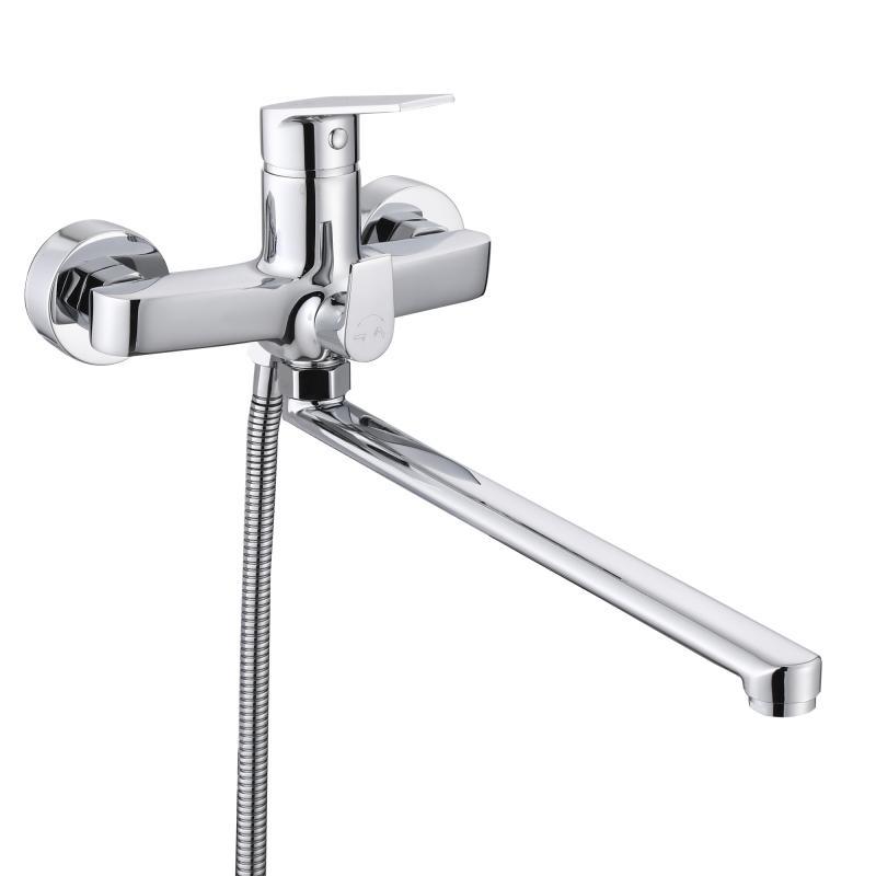 Змішувач для ванни Qtap Stenava New з поворотним виливом (з душовим гарнітуром) QTSTE2601CRM45536 Chrome, фото 1