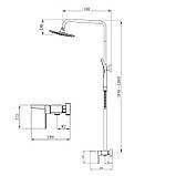 Душова система універсальна Qtap Gemini на три споживача (з виливом) QTGEM111BLM45686 Black Matt, фото 2