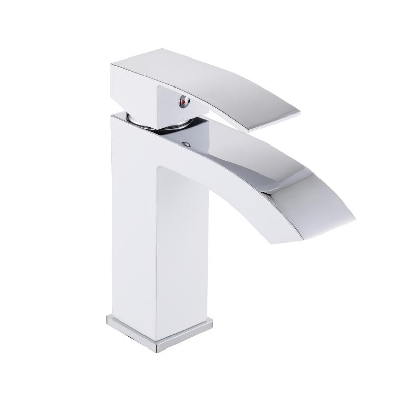 Змішувач для раковини Qtap Swan Cascada QTSWA270CRW45568 Chrome/White, фото 1