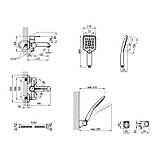 Змішувач для ванни Qtap Grand (з душовим гарнітуром) QTGRAWCR006 Chrome/White, фото 2