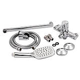 Змішувач для ванни Qtap Grand з поворотним виливом (з душовим гарнітуром) QTGRACRM005 Chrome, фото 8