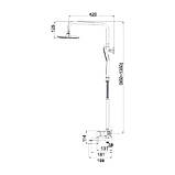 Душова система універсальна Qtap Grand на три споживача (з виливом) QTGRABCR1004 Chrome/Black, фото 2