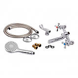 Змішувач для ванни Lidz Lamb 142 з поворотним виливом двохвентильний (з душовим гарнітуром) LDLAM142CRM35081, фото 5