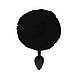 Силіконова анальна пробка М Art of Sex - Silicone Bunny Tails Butt plug Black, діаметр 3,5 см, фото 2