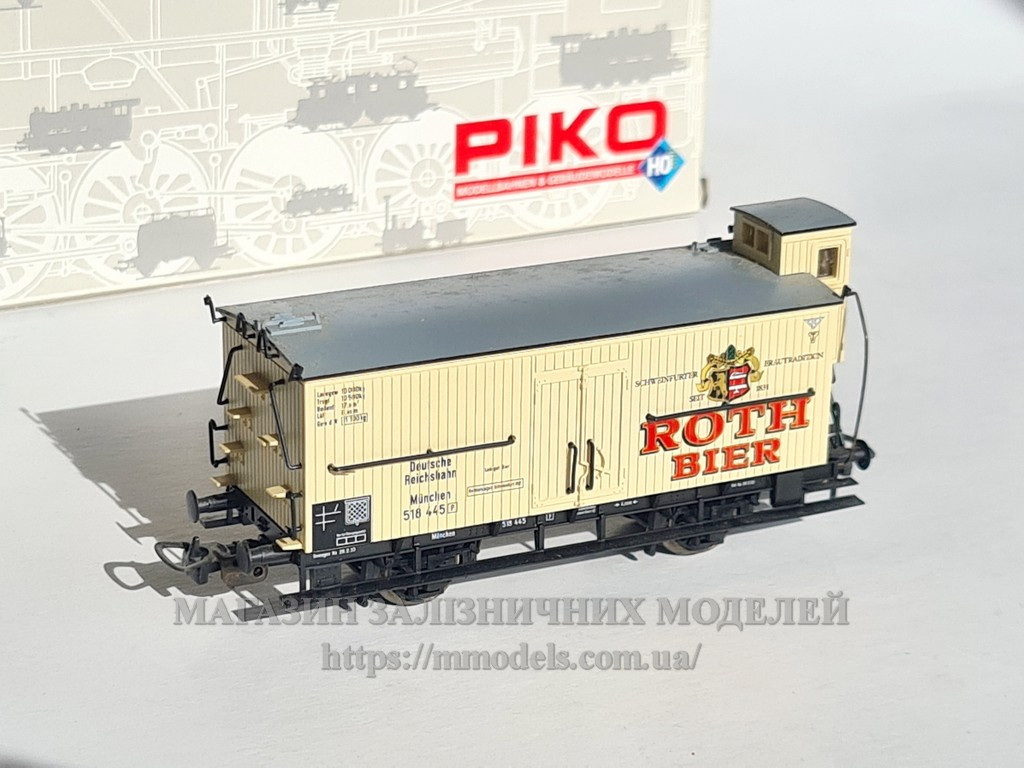 Модель критий вагон-рефрижератор "Roth Bier", епоха DRG, масштаб H0, 1:87, фото 1