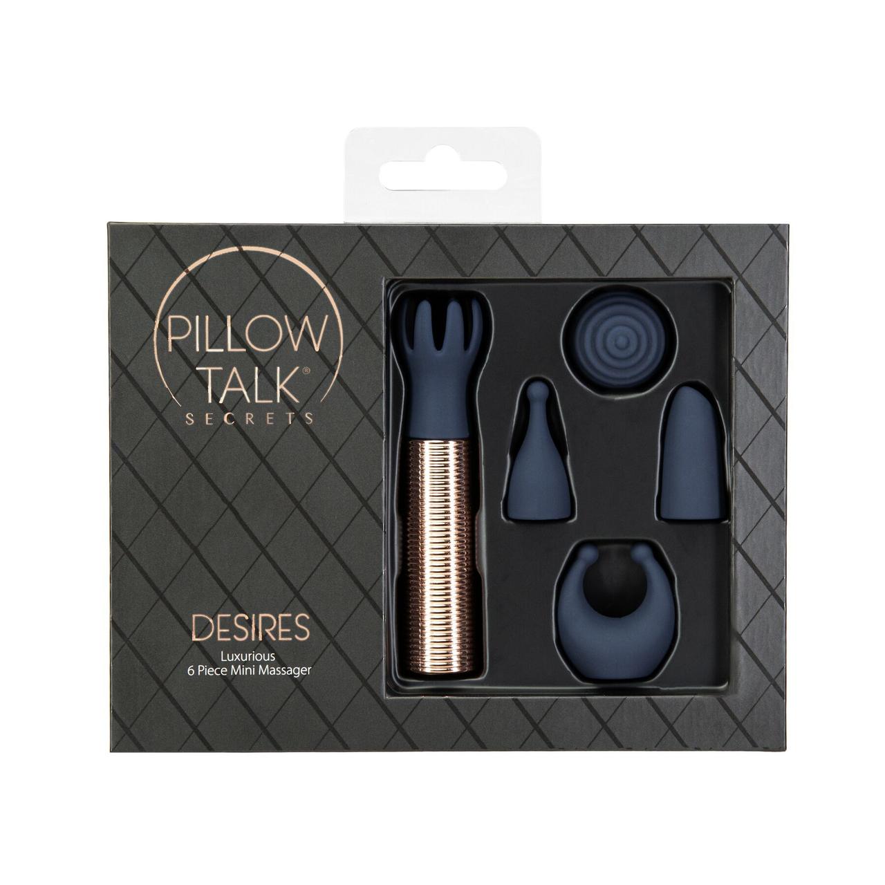 Вібромасажер Pillow Talk Secrets Desires 6-Piece Mini Massager Set — Navy, фото 1