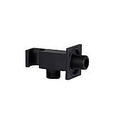 Підключення з тримачем для шланга Qtap Spojeni прямокутне QTCRBBH025 Black Matt, фото 3