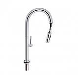 Змішувач для кухні з висувним виливом Qtap Lenicka QTLEN9138103UC Chrome, фото 3