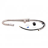 Змішувач для кухні з висувним виливом Qtap Evicka QTEVI91103UN Brushed Nickel PVD, фото 8