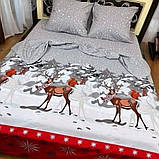 Постільна білизна двоспальна 180х220 Зимова казка (23284) Бязь Ранфорс із бавовни, фото 2