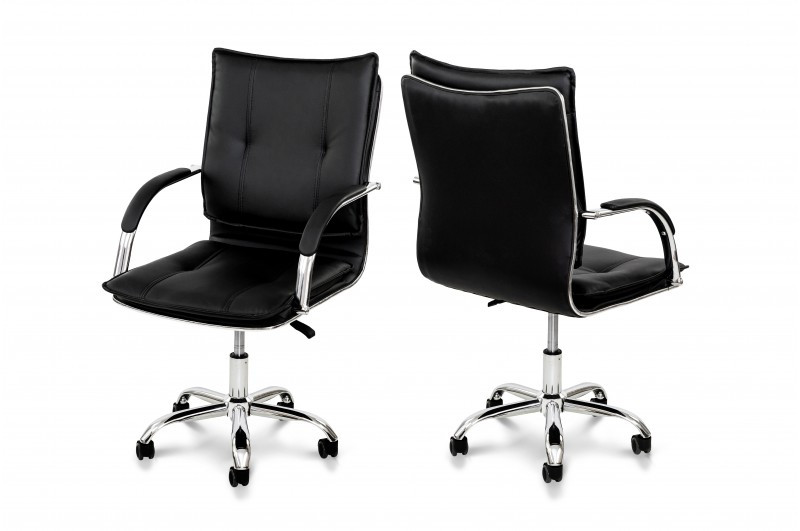 Комп'ютерне крісло чорне Клік для кабінету керівника та працівників офісу з підлокітниками ТМ Мікс Мебель, фото 1