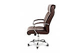 Поворотне офісне крісло Топік коричневе для кабінету керівника та працівників ТМ Мікс Мебель, фото 3