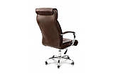 Поворотне офісне крісло Топік коричневе для кабінету керівника та працівників ТМ Мікс Мебель, фото 4