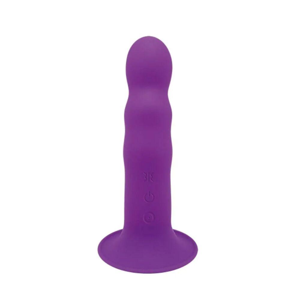 Двошаровий ділдо з вібрацією Adrien Lastic Hitsens 3 Purple, відмінно для страпона, діаметр 4 см, до, фото 1
