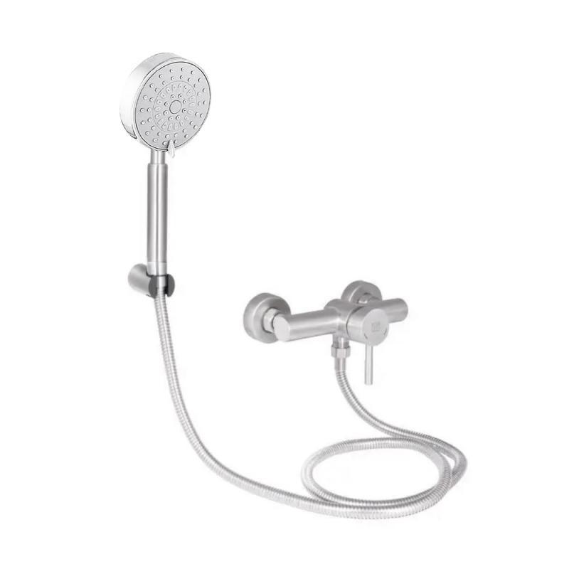 Змішувач для душу Lidz Aria 010 (з душовим гарнітуром) (k35) LDARI010NKS43361 Nickel, фото 1