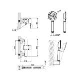 Змішувач для душу Lidz Aria 010 (з душовим гарнітуром) (k35) LDARI010NKS43361 Nickel, фото 2