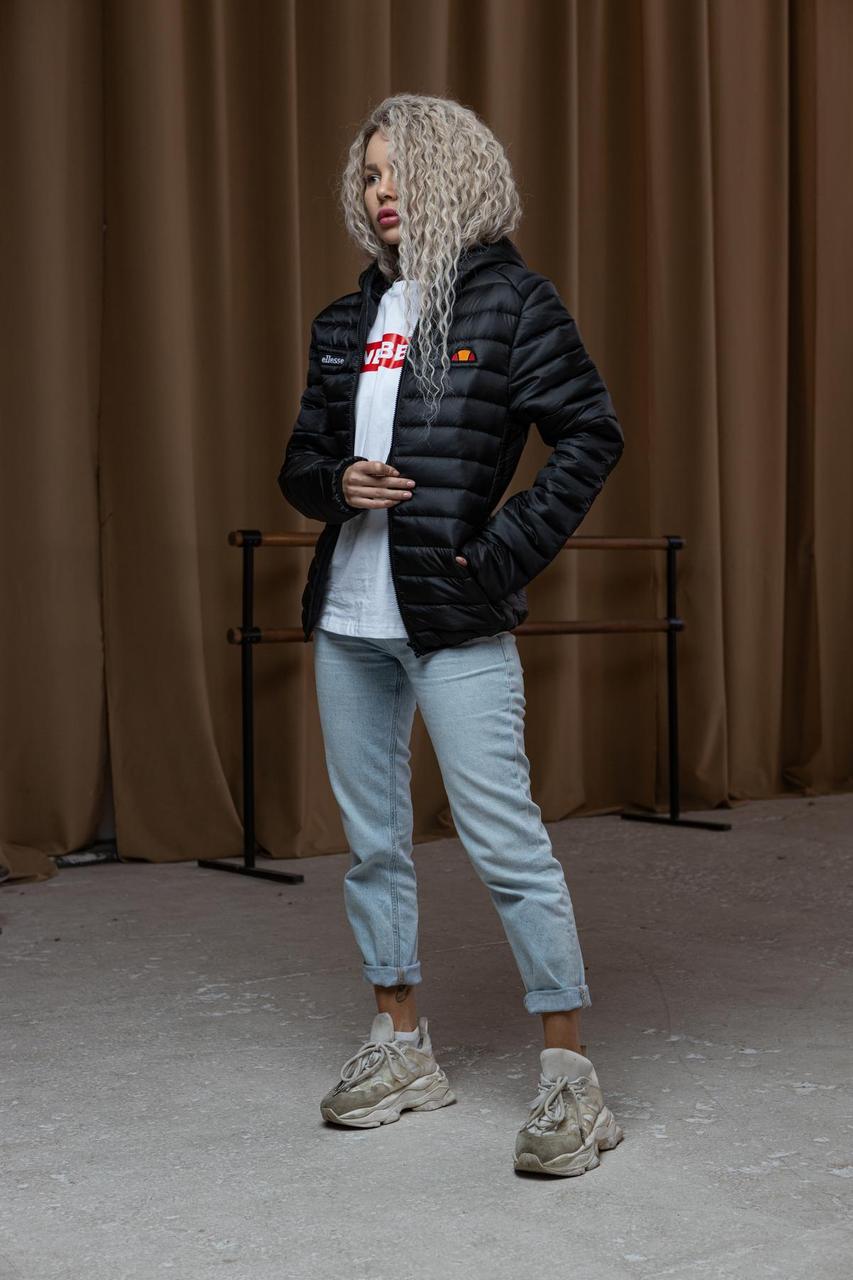 Куртка Ellesse жіноча весняна осіння з капюшоном куртка Еліс демісезонна утеплена чорна - фото 1 - id-p2396053769