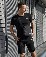 Спортивний костюм Reebok чоловічий літній весняний шорти футболка Рибок трикотажний чорний