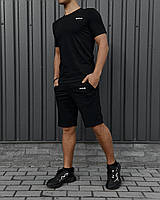 Спортивний костюм Reebok чоловічий літній весняний шорти футболка Рибок трикотажний чорний