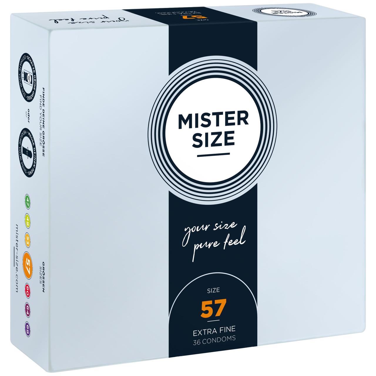 Презервативи Mister Size - pure feel - 57 (36 condoms), товщина 0,05 мм, фото 1
