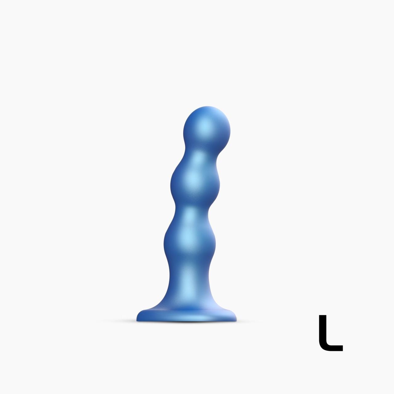 Насадка для страпона Strap-On-Me Dildo Plug Balls Blue Metallic L, фото 1