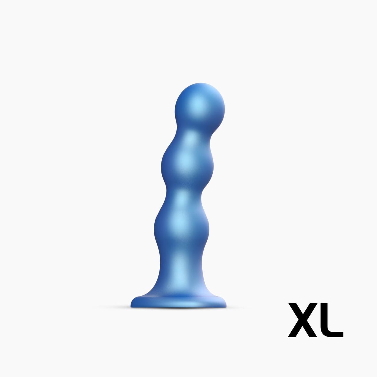 Насадка для страпона Strap-On-Me Dildo Plug Balls Blue Metallic XL, фото 1