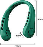 Міні-портативний безлопазійний шийний вентилятор 1500 мАг, що перезаряджається 3 швидкості для літніх видів спорту (рожевий), фото 2