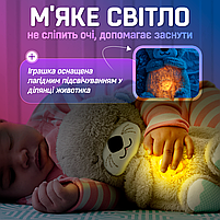 Дихаюча іграшка Видра з білим шумом, мелодіями, світлом і реалістичними звуками дихання та сопіння як у немовляти, фото 4
