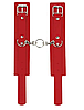 Наручники Leather Standart Hand Cuffs, Red, фото 3