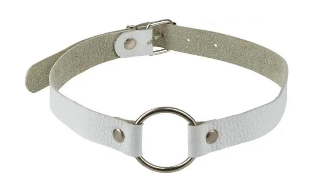 Кляп Leather O-Ring Gag, White