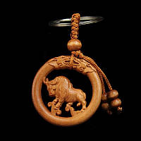 Витончений дерев'яний брелок у формі знаків зодіаку за китайським календарем БИК