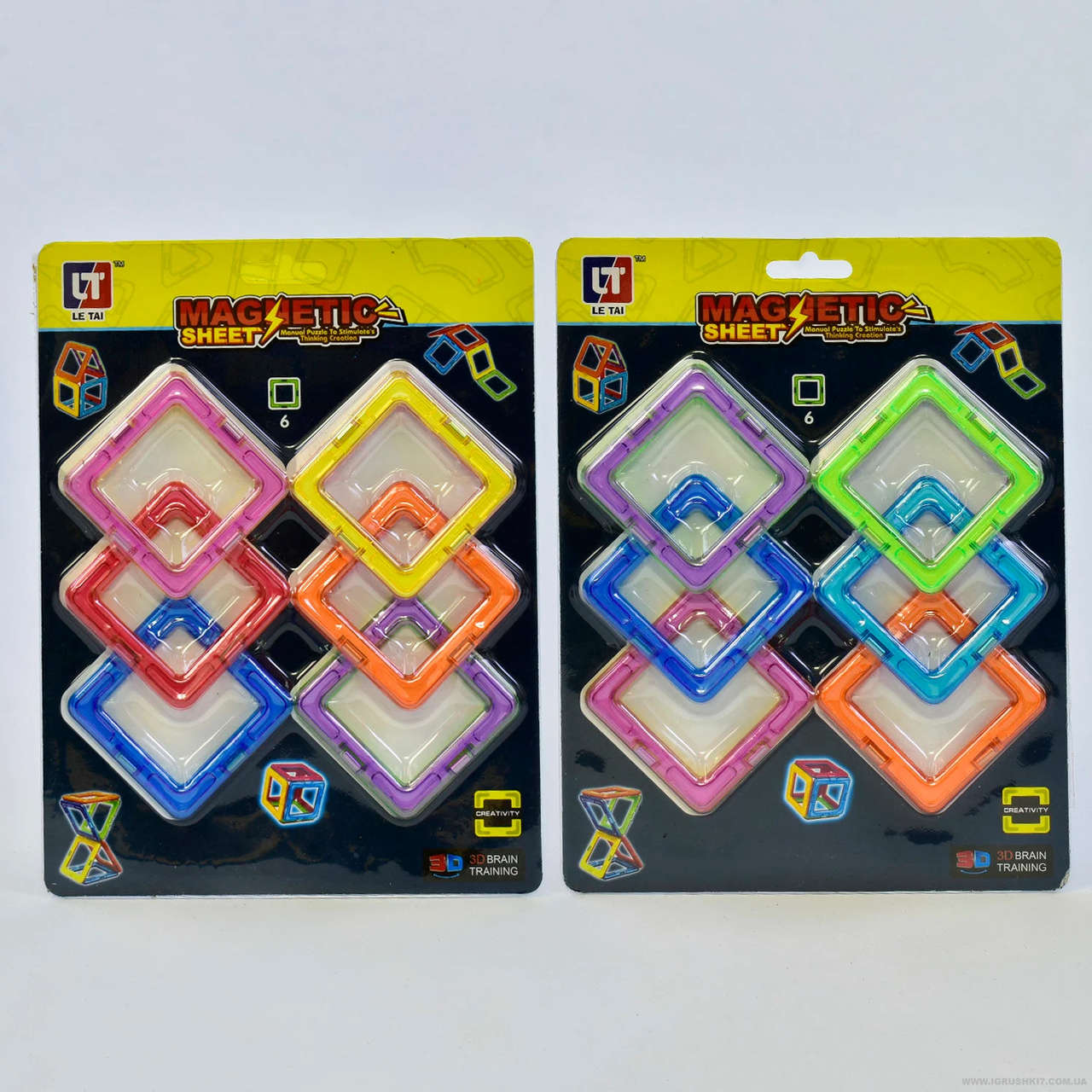 Конструктор магнітний LT 1006 квадрати, фото 1