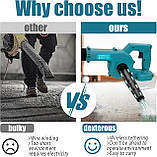 Повітродувка для листя, бездротова садова повітродувка та пилосос 2 в 1 з 2 акумуляторами по 5,5 А·год, 1 зарядним пристроєм, фото 6