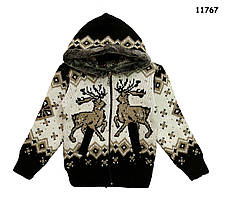В'язана кофта "Олені" для дівчинки. 6 років