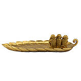 Блюдо "Три мавпи" з полістоуну бронзового кольору 45 см, фото 3