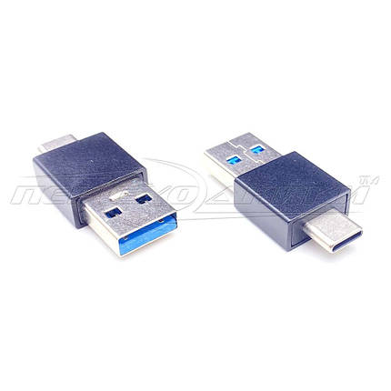 Перехідник USB 3.0 АМ to Type-C male, фото 1