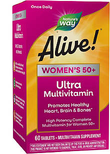Жіночі 50+ вітаміни Nature's Way Alive Women's 50+ Ultra Potency 60 табл