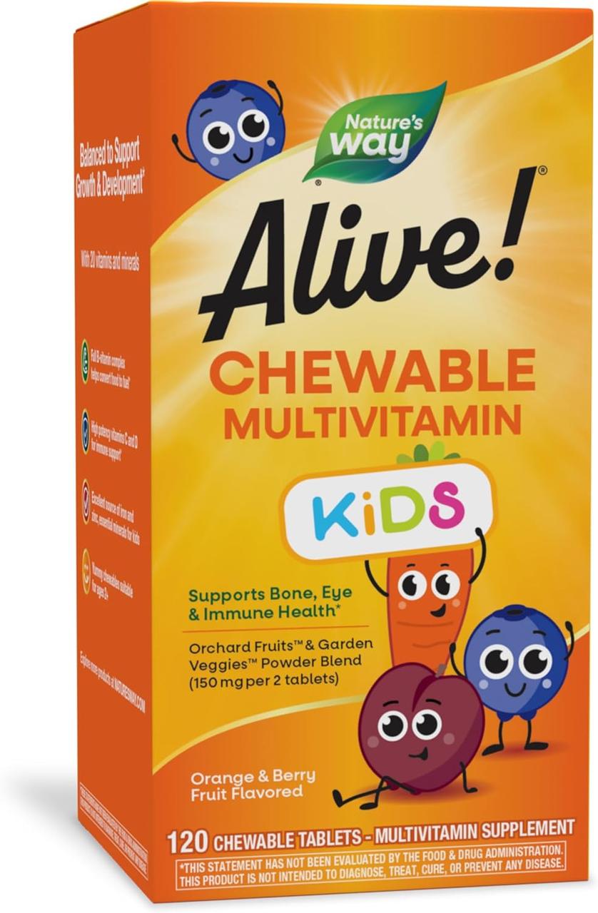 Nature's Way Alive Chewable Multi-Vitamin 120 жувальних цукерок