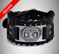Шкіряний браслет у скандинавському стилі "Derevo&V" стиль вікінгів