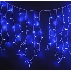 Xmas гірлянда LED 200 3.3Line Short curtain(Бульби/Бахрома) B-2 Синя 10M*1,5M Вул.+з'єднувач Чорний